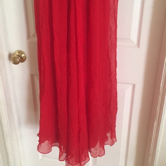 Badgley Mischka Strapless Silk Cross-Drape Gown - Picture 5 of 8